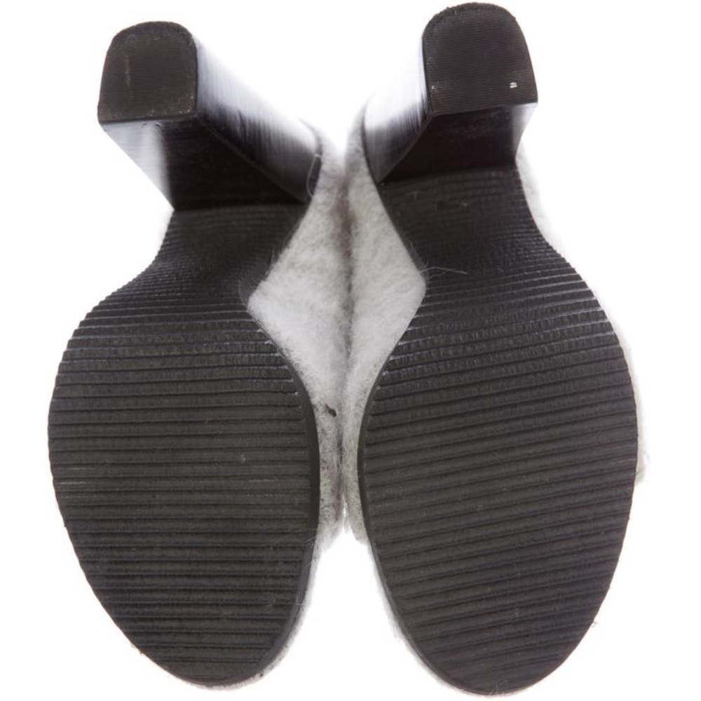 Tibi Alpaca/Wool Slides Chunky Stacked Block Heel Ice Gray EU 9 US 8.5-9 - Picture 2 of 5